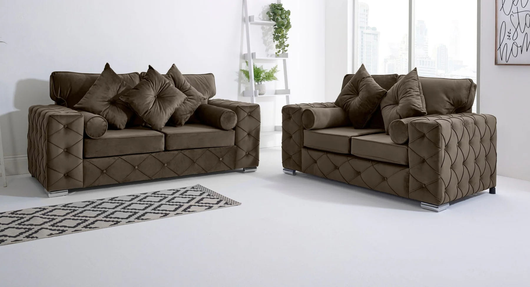 Milton 3+2 Fullback Sofa Set | Modern Fabric Sofas Uk – Heaven Furnishing