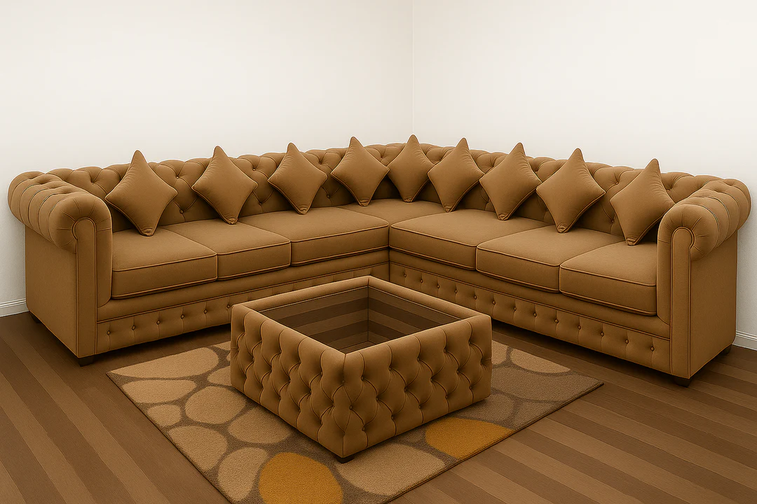 Chesterfield Corner Sofa – Luxury Velvet & Fabric Options