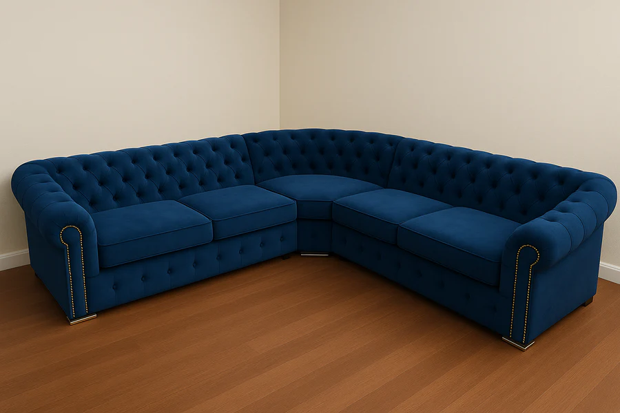 Chesterfield Corner Sofa – Luxury Velvet & Fabric