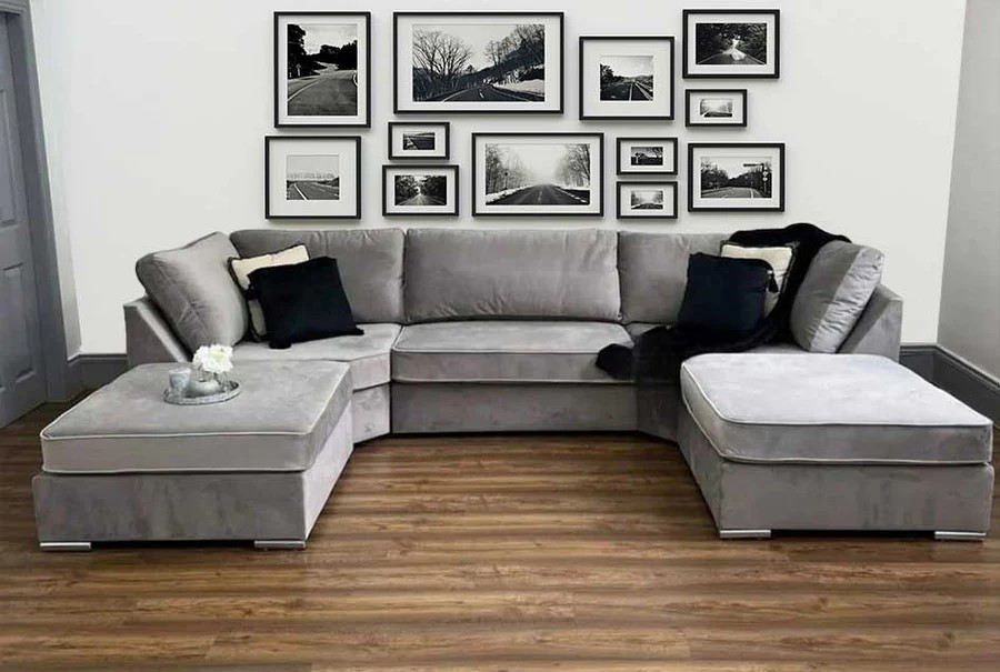 Bishop U-shape Corner Sofa With Scatter Back Cushions – Large Family Sofa